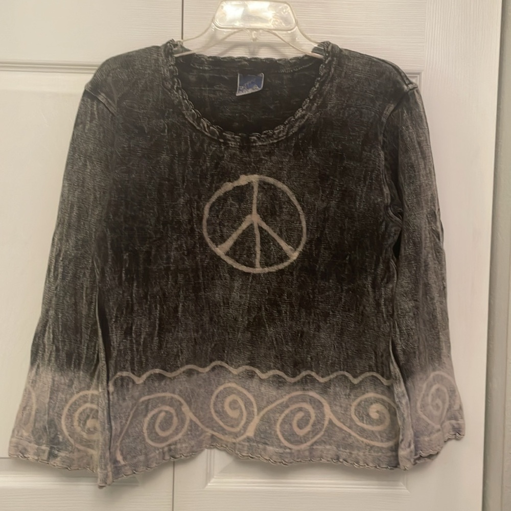 CHEPPU Peace Sign Symbol  Pullover Sweater Medium Made in Nepal - Picture 10 of 10